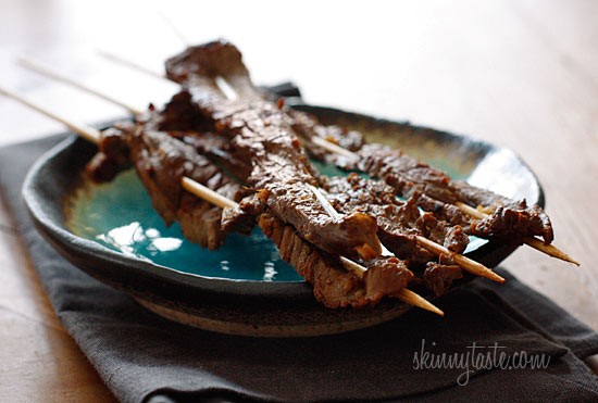 Asian flank steak skewers