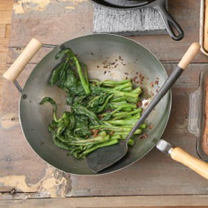 Asian greens with garlic sauce (Yau choy suen tau)