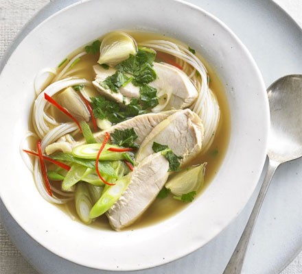 Asian hot and sour turkey soup