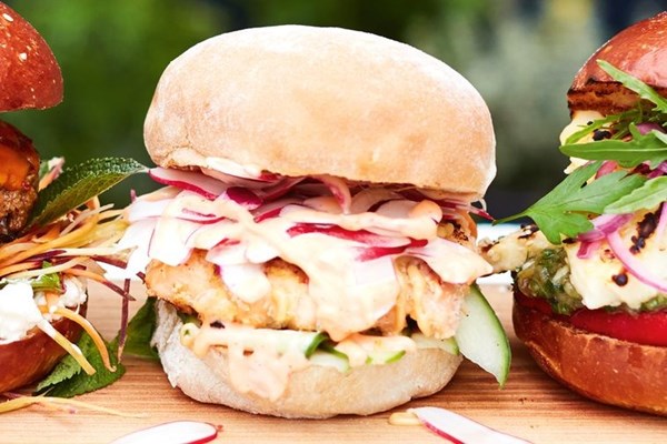 Asian-inspired fish burgers