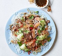 Asian lamb & grapefruit noodle salad with ginger dressing