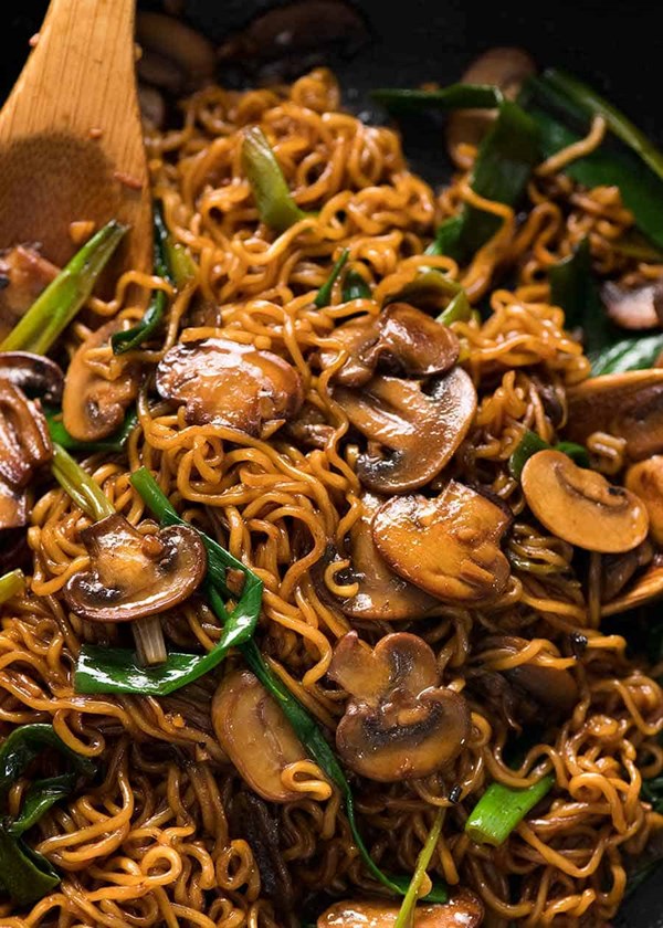 Asian mushroom ramen noodles