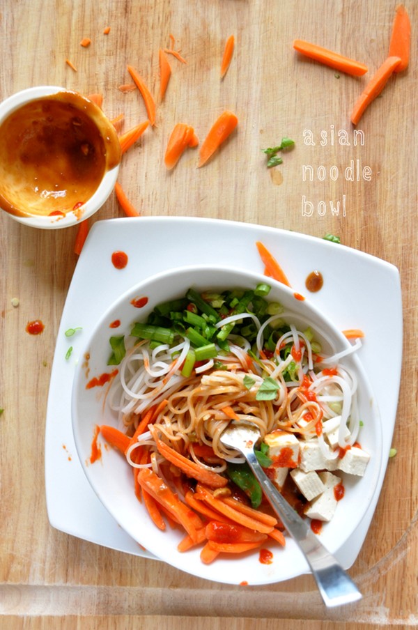 Asian noodle bowl with ginger peanut dressing recipe Eat Your Books