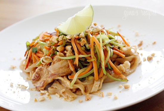 Asian peanut noodles with chicken – lightened up