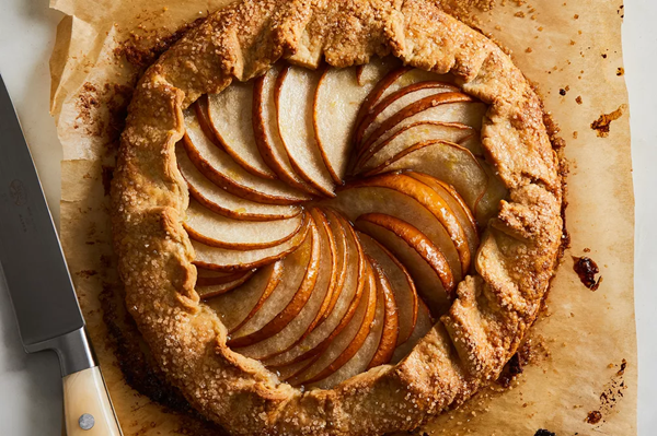 Asian pear galette with cardamom whipped cream