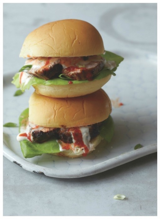 Asian pork sliders with magic miso-mayo