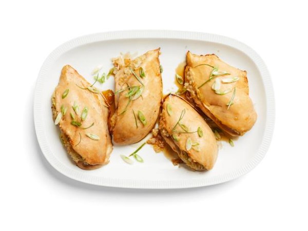 Asian rice-stuffed chicken