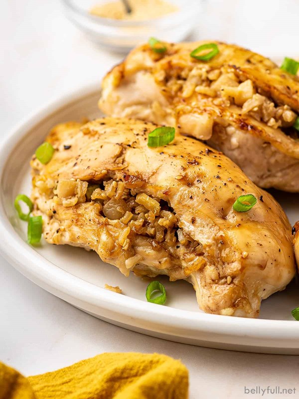 Asian rice stuffed chicken breast
