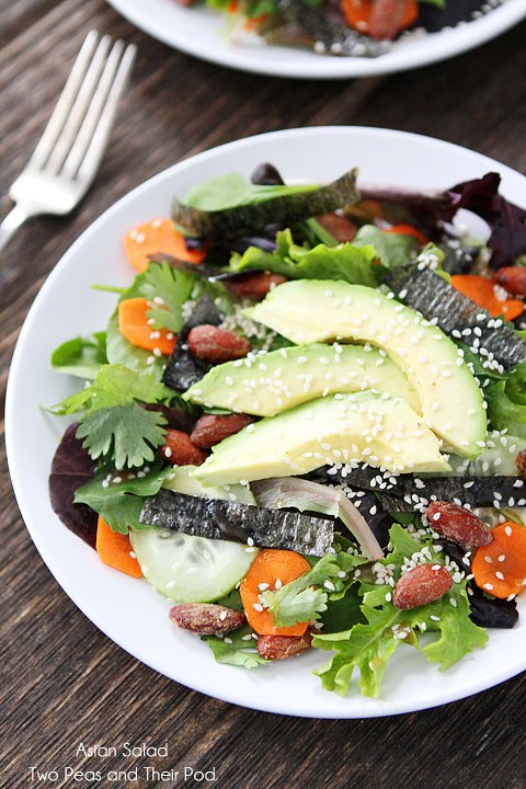 Asian salad with soy-ginger vinaigrette