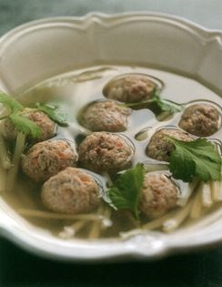 Asian soup with dumplings