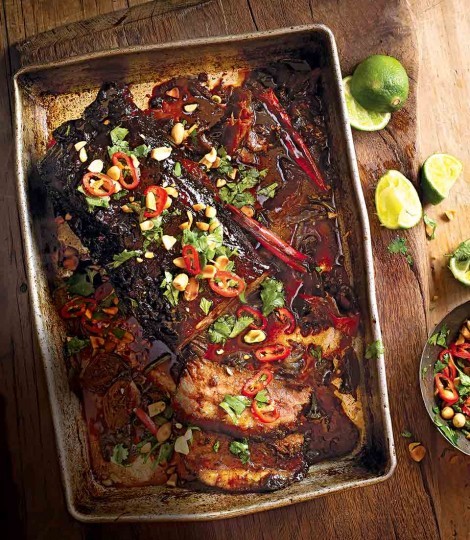 Asian-spiced beef brisket with chilli, lime, peanut and coriander
