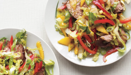 Asian steak salad with mango
