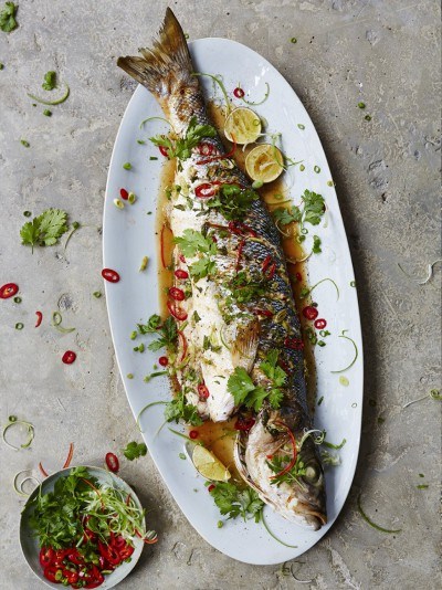 Asian steamed sea bass