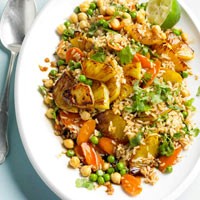 Asian-style fried rice and beans