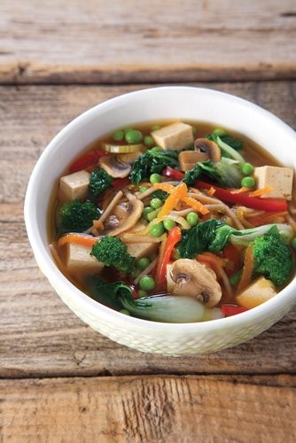 Asian vegetable noodle soup
