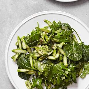 Asparagus & baby kale Caesar salad