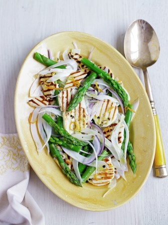 Asparagus & halloumi salad