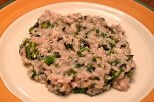 Asparagus & ramp risotto