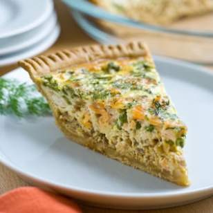Asparagus & smoked salmon quiche