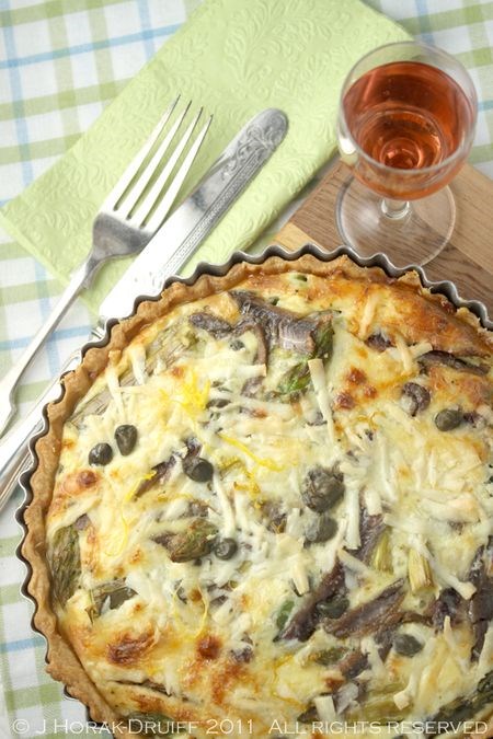 Asparagus, anchovy & Parmesan quiche