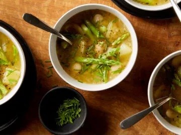 Asparagus and butter bean soup 