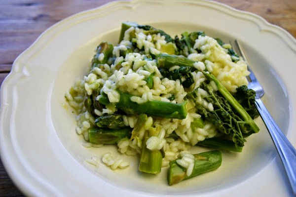 Asparagus and cavolo nero risotto