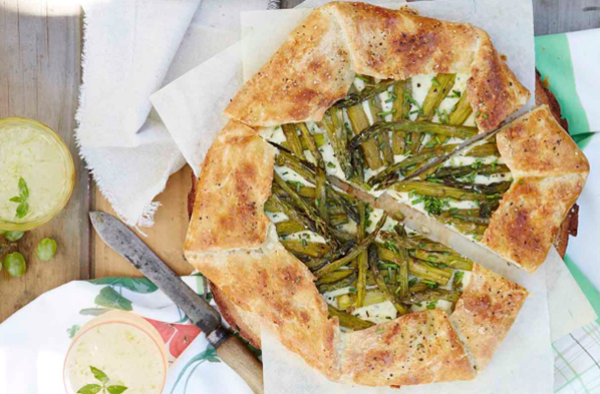 Asparagus and chive galette