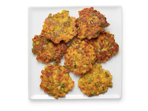 Asparagus and corn fritters 