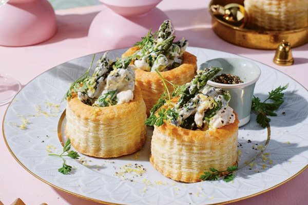 Asparagus and creme fraiche vol-au-vents
