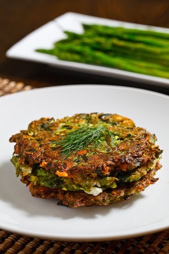 Asparagus and feta fritters