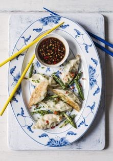 Asparagus and ginger potstickers
