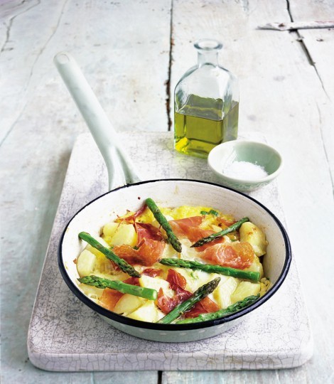 Asparagus and Parma ham frittata