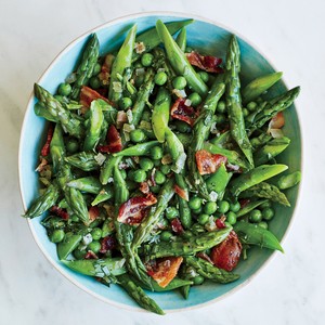 Asparagus and peas with warm tarragon vinaigrette