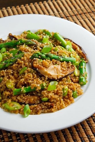 Asparagus and shiitake mushroom teriyaki quinoa salad