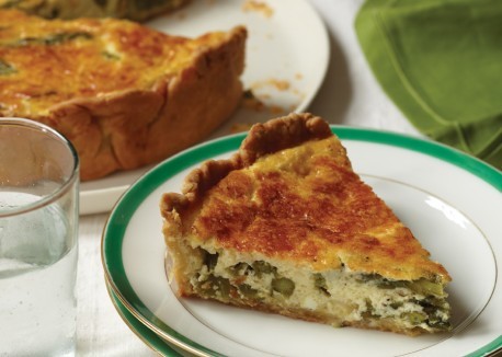 Asparagus and spring onion tart