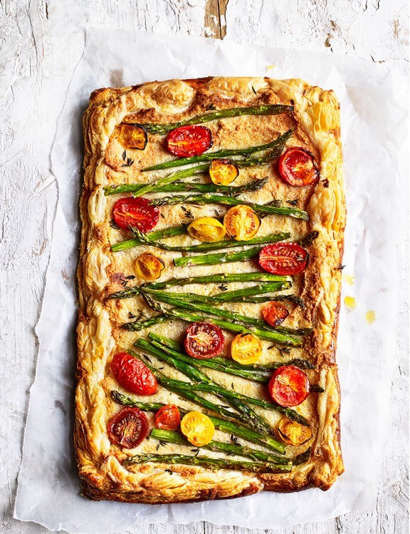 Asparagus and tomato savoury frangipane  tart