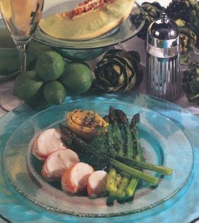 Asparagus, artichoke and lobster salad