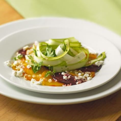 Asparagus, beet & goat cheese salad