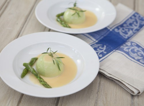 Asparagus custards