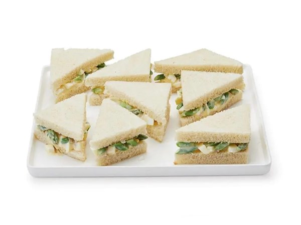 Asparagus-egg salad tea sandwiches