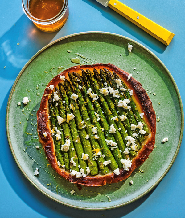 Asparagus, feta and filo tart