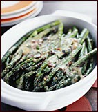 Asparagus glazed with white truffle fondue