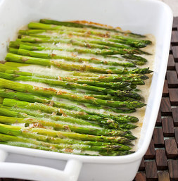 Asparagus gratin