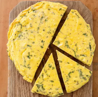 Asparagus, ham, and Gruyère frittata