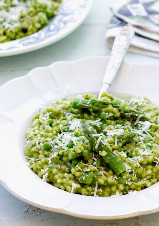 Asparagus orzotto verde