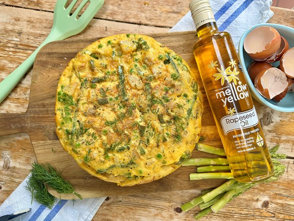 Asparagus, pea and potato frittata 