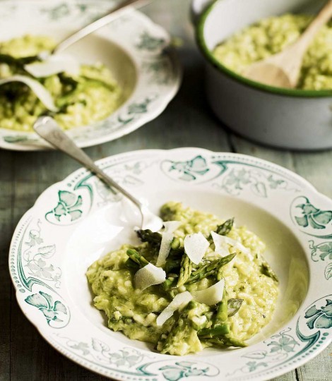 Asparagus, pecorino, lemon and mint risotto