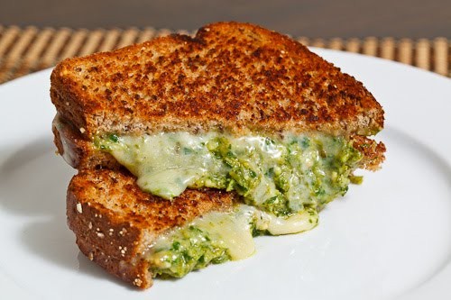 Asparagus pesto grilled cheese sandwich