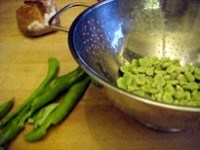 Asparagus salad with fava bean sauce 