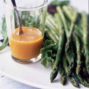 Asparagus salad with mustard-soy dressing